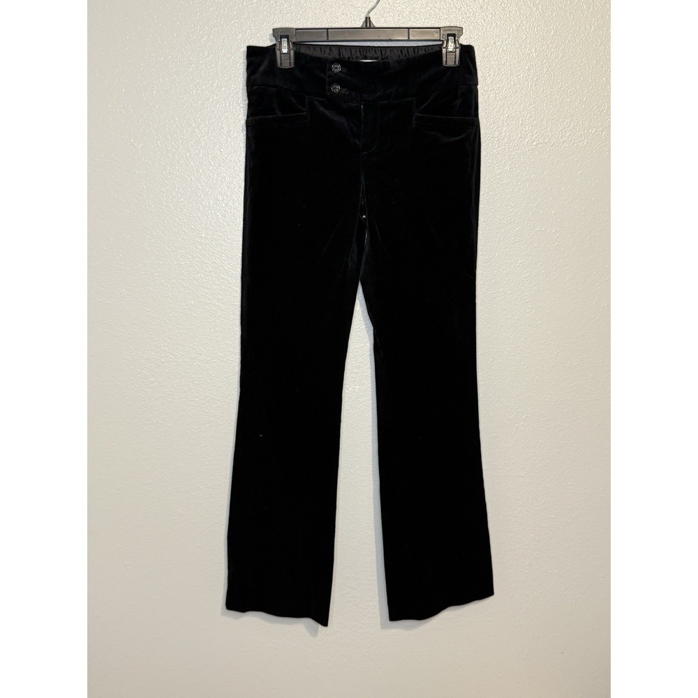 Banana‎ Republic Black Velvet Pants Size 2L Sloan Fit Y2K
